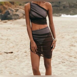 Norma Kamali Black One-Shoulder Bikini bottoms